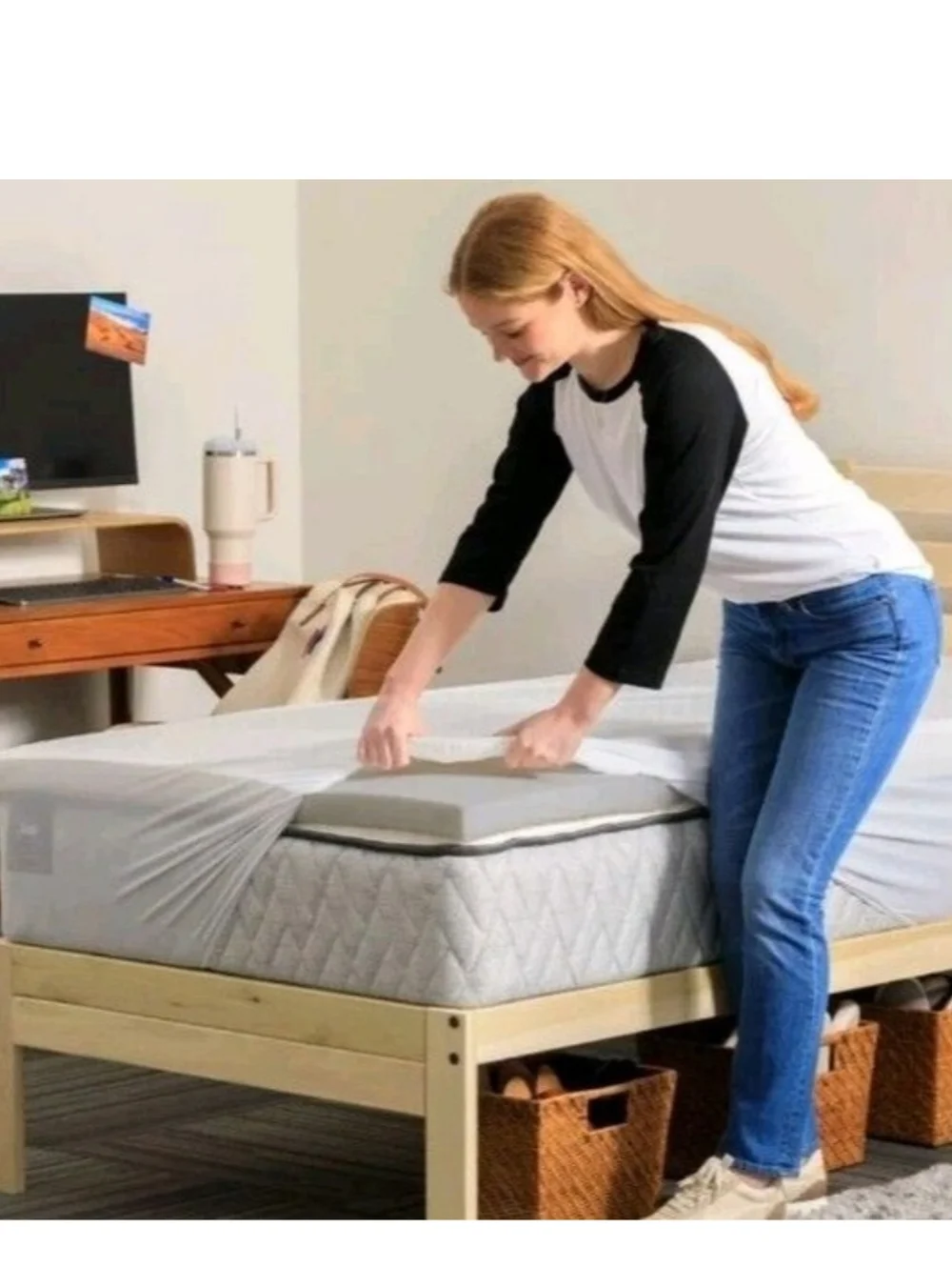 Sealy Twin XL Charcoal Infused Memory Foam Dorm Sleep Bundle, 3-Piece Set New